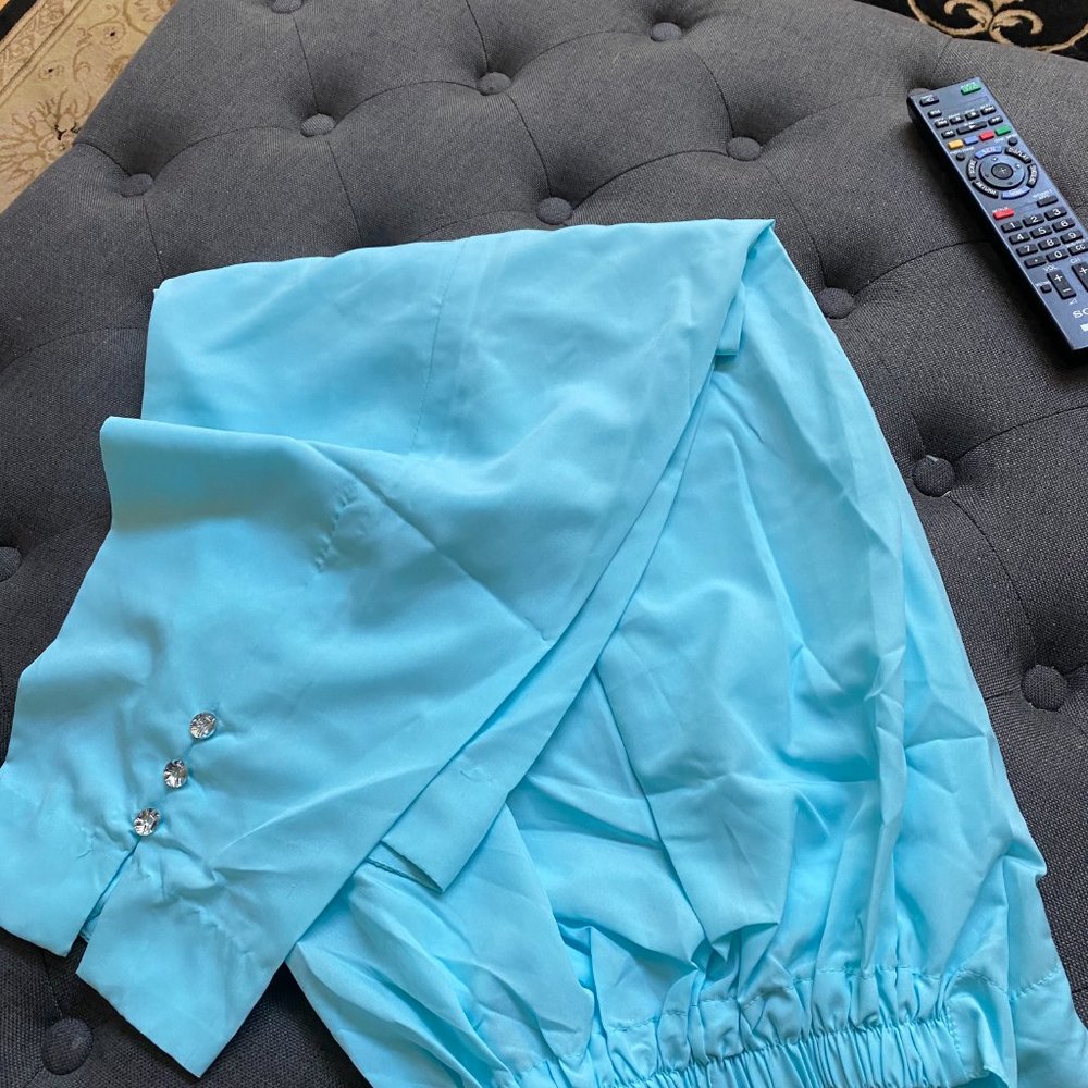 Embroidered kameez set in blue, size 42 - Picture 4 of 5